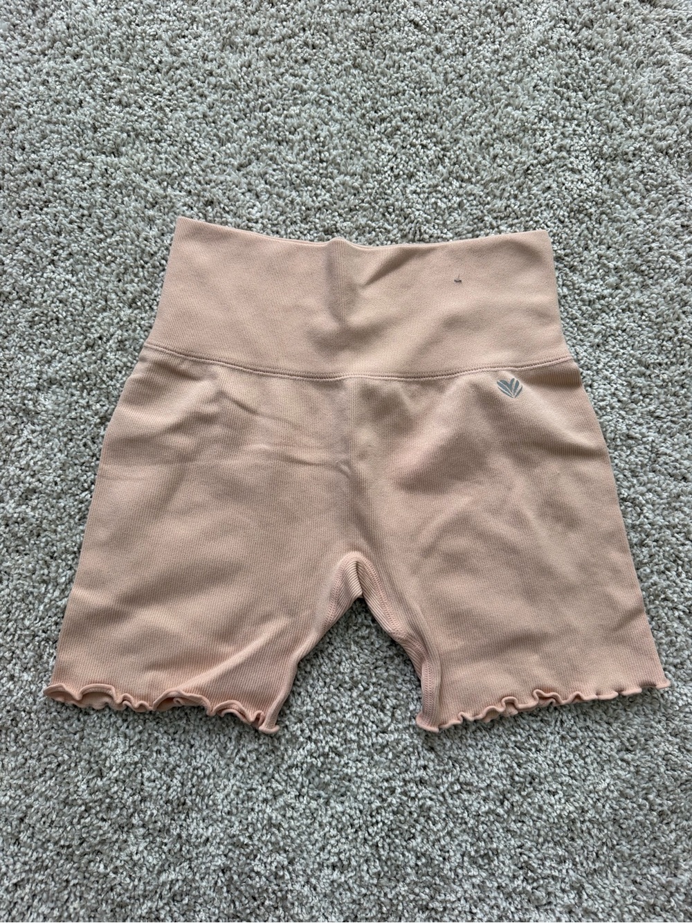 Forever 21 Ribbed High-Waist Bike Shorts in Dusty Rose